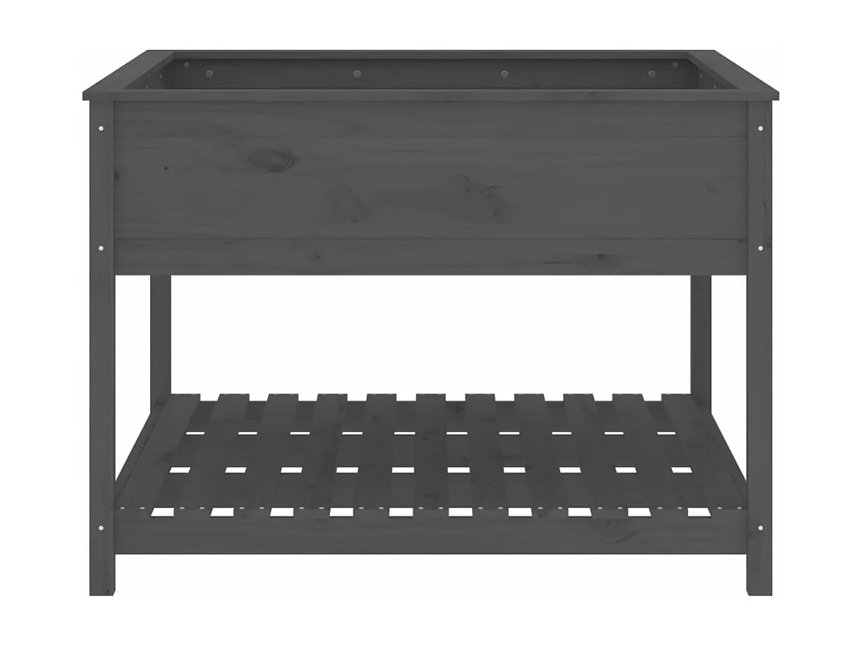 Vassoio per fioriera aiuola rialzata piante fiori terrazza giardino e scaffale 111,5 x 111,5 x 81 cm legno massello di pino grigio 02_0038613
