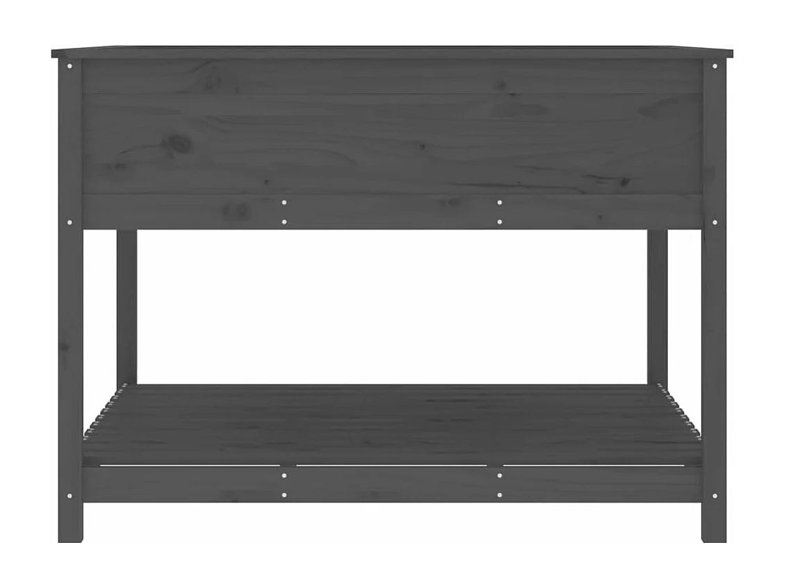 Vassoio per fioriera aiuola rialzata piante fiori terrazza giardino e scaffale 111,5 x 111,5 x 81 cm legno massello di pino grigio 02_0038613