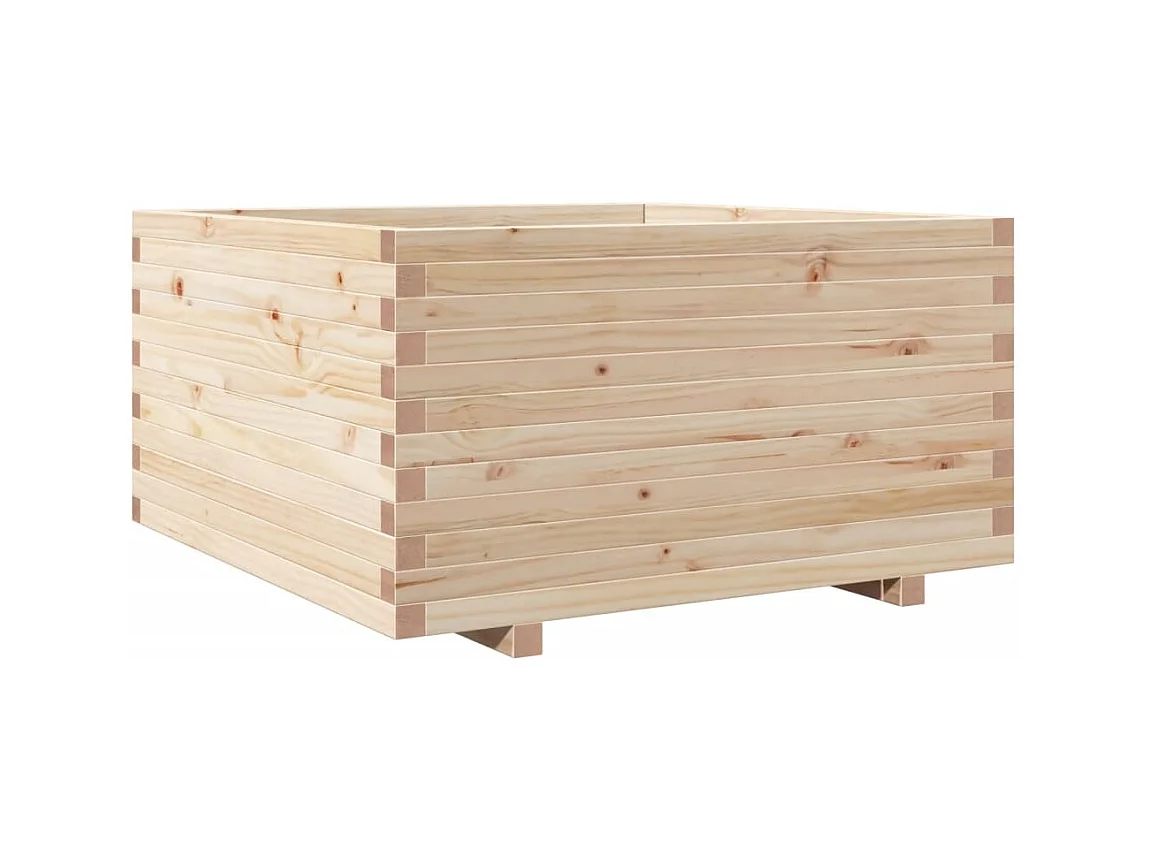 Jardinière bac lit surélevé bois marron 90 x 90 x 49.5 cm 02_0038056