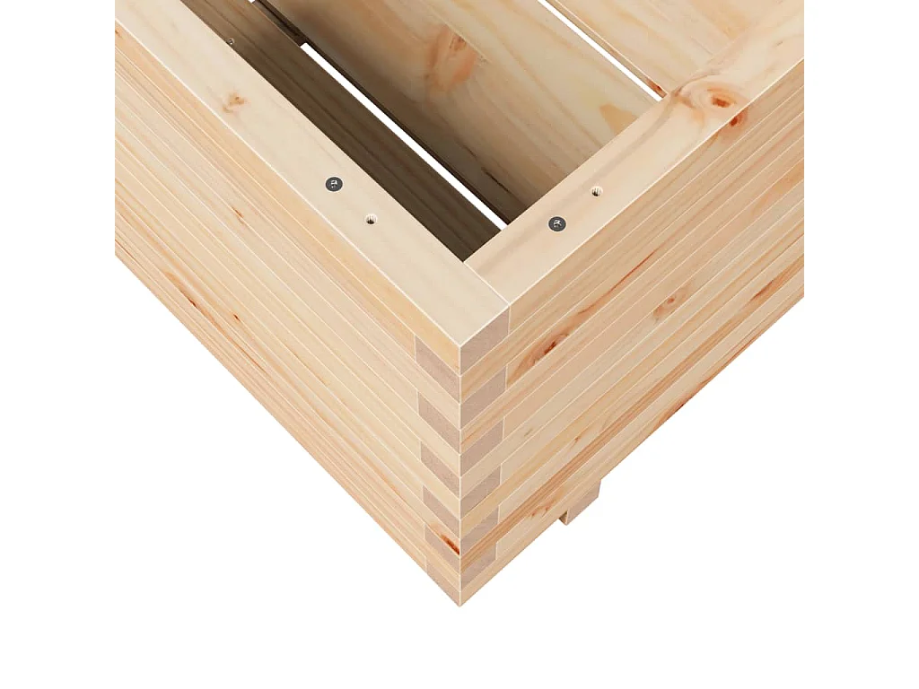 Macetero bancal elevado plantas flores terraza jardín 90 x 90 x 49,5 cm madera maciza de pino marrón 02_0038056