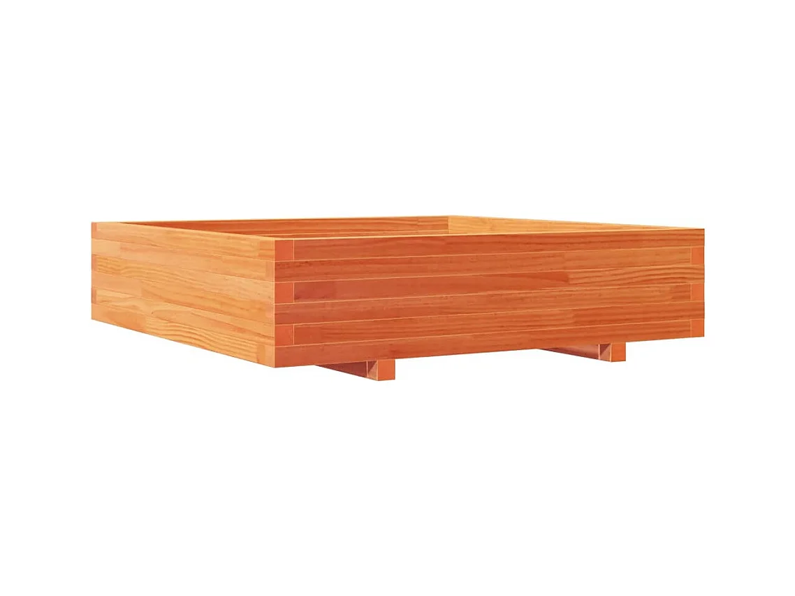 Vassoio per fioriera aiuola rialzata piante fiori terrazza giardino cera 100 x 100 x 26,5 cm legno di pino massiccio marrone 02_0038421
