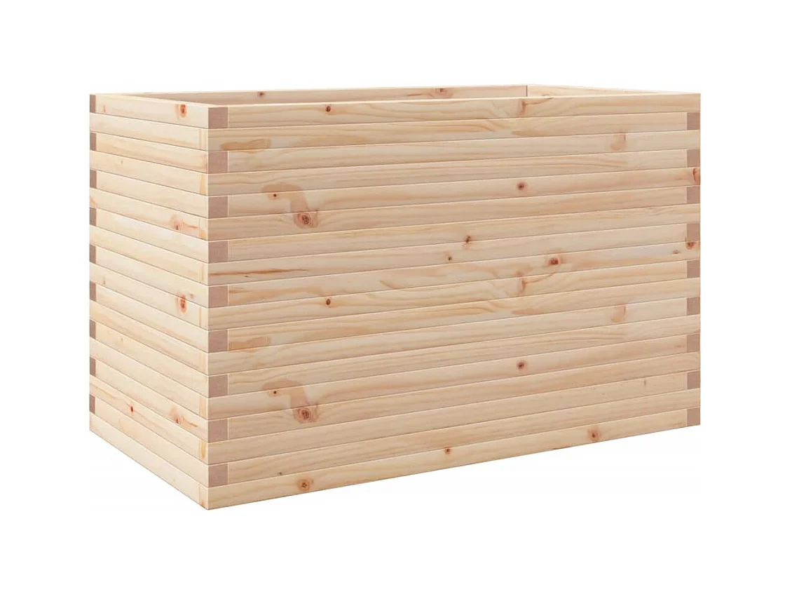 Macetero bancal elevado plantas flores terraza jardín 110 x 60 x 68,5 cm madera maciza de pino marrón 02_0037381