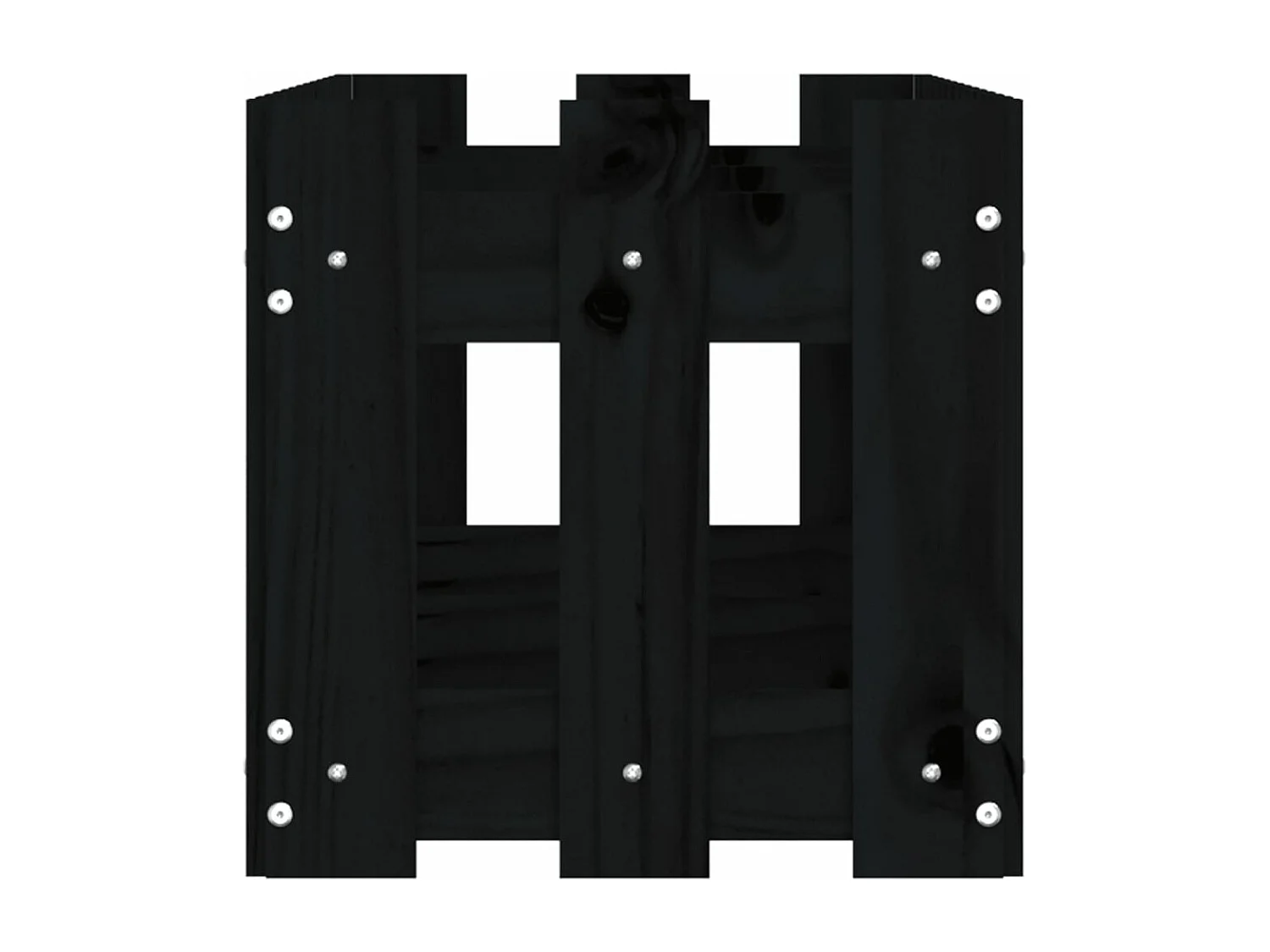 Vassoio per fioriera aiuola rialzata piante fiori terrazza giardino recinzione giardino design 150 x 30 x 30 cm pino massiccio nero 02_0039795