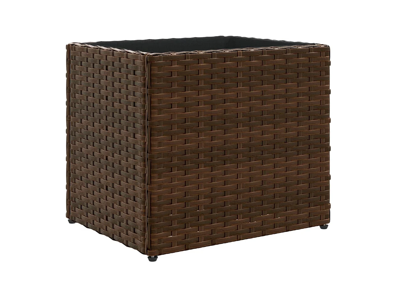 Fioriera rialzata per giardino e terrazza 36 x 30 x 32 cm in resina intrecciata marrone 02_0037518