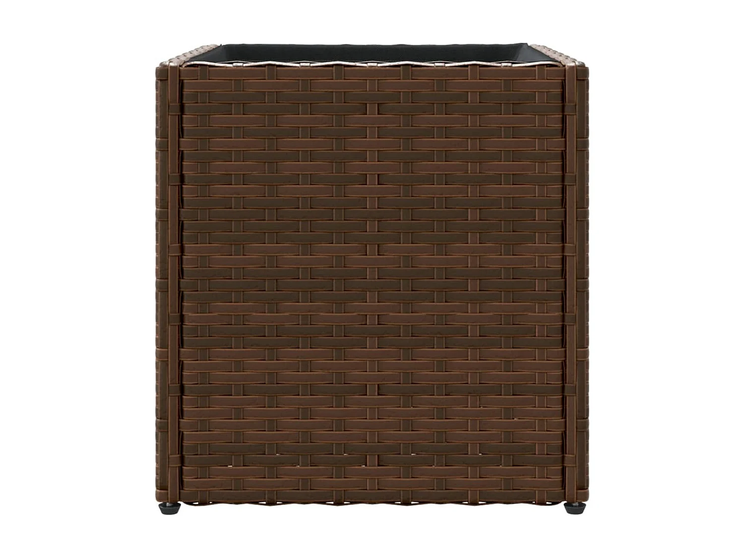 Fioriera rialzata per giardino e terrazza 36 x 30 x 32 cm in resina intrecciata marrone 02_0037518