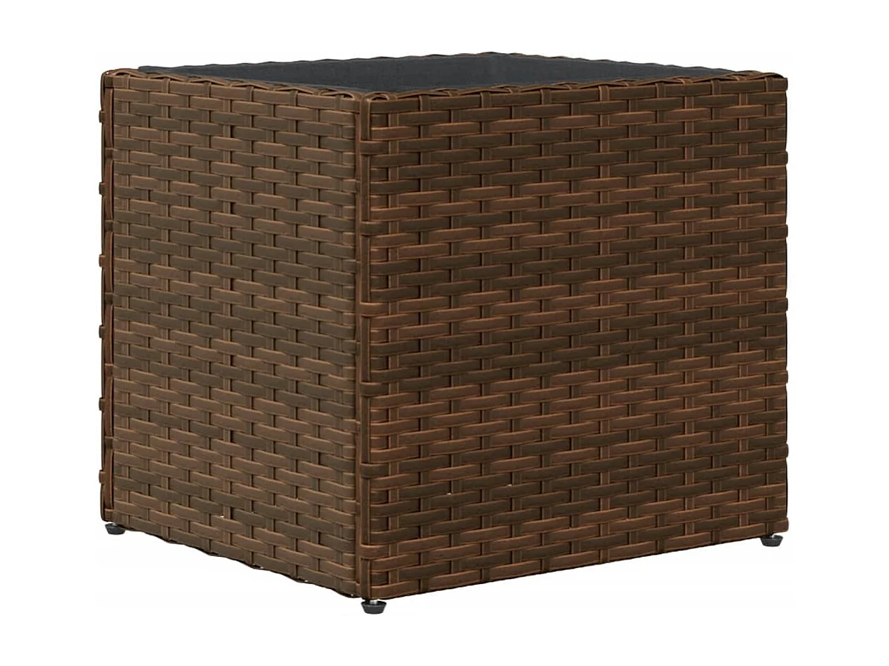 Fioriera rialzata per giardino e terrazza 36 x 30 x 32 cm in resina intrecciata marrone 02_0037518