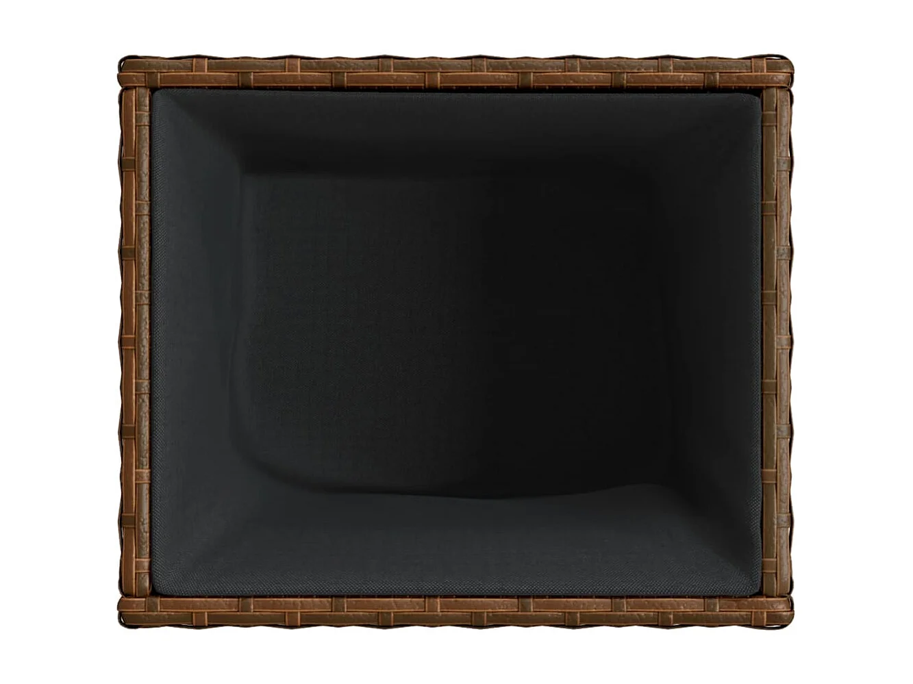 Fioriera rialzata per giardino e terrazza 36 x 30 x 32 cm in resina intrecciata marrone 02_0037518