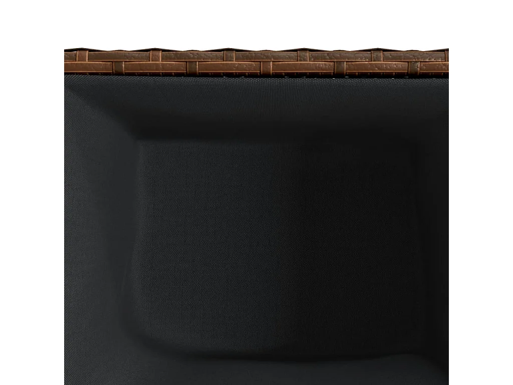 Fioriera rialzata per giardino e terrazza 36 x 30 x 32 cm in resina intrecciata marrone 02_0037518