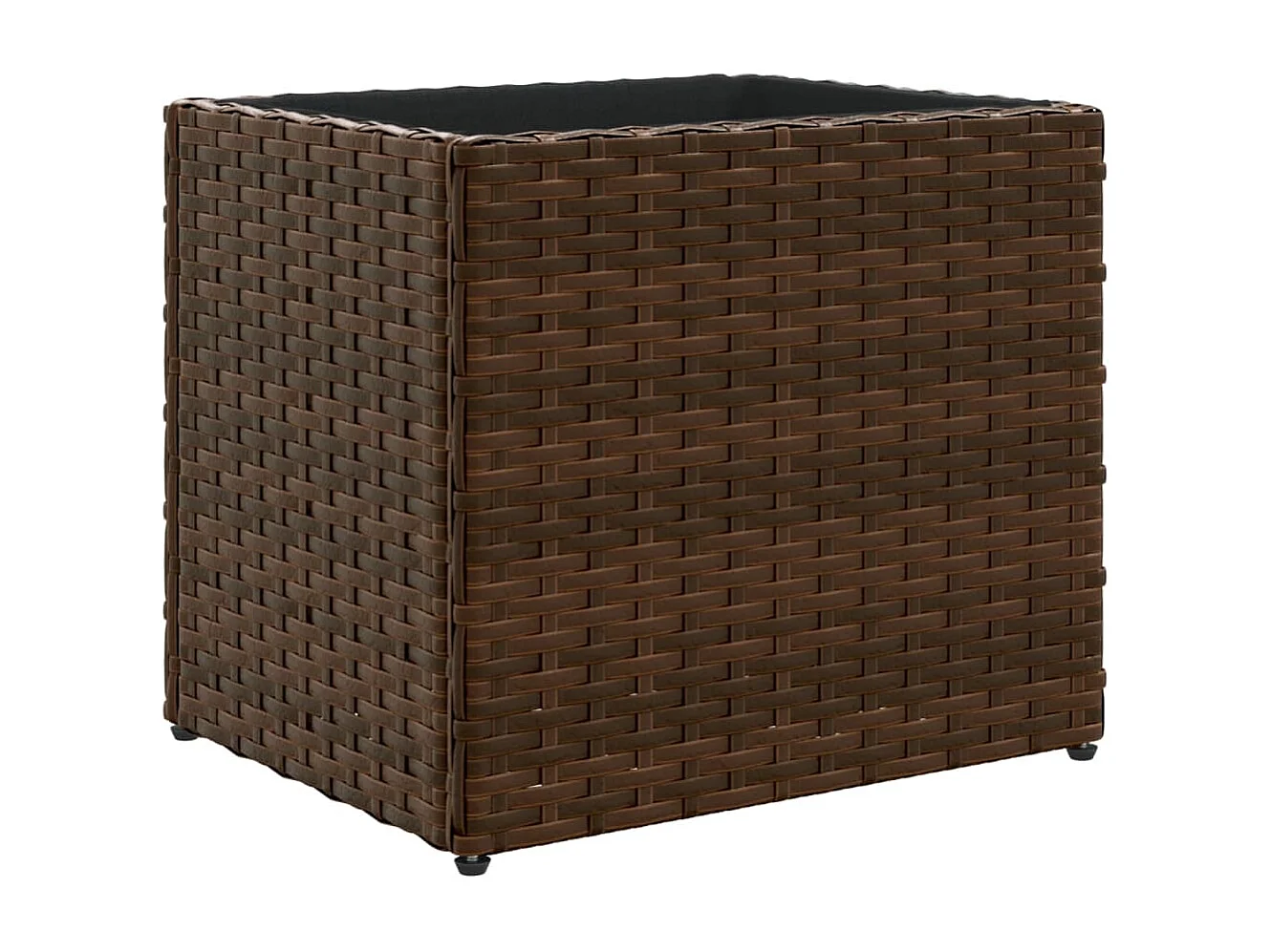 Floreira para canteiro elevado floreira para jardim de flores e terraço 36 x 30 x 32 cm resina trançada marrom 02_0037518