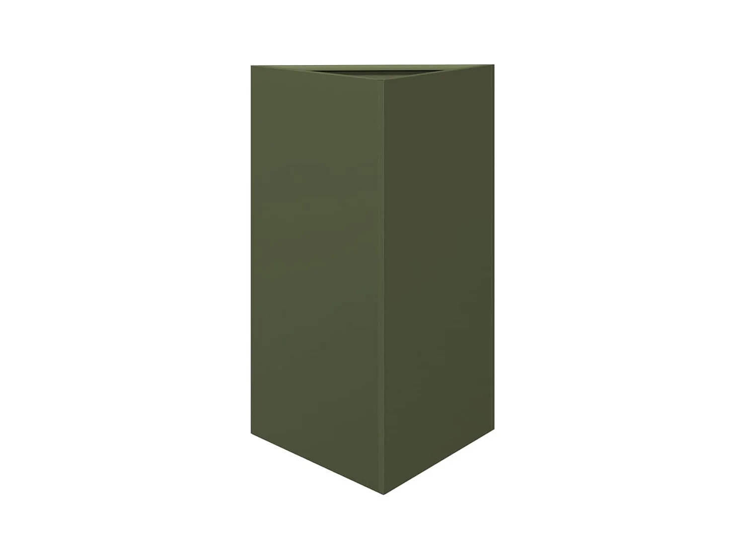 Vaso per fioriera aiuola rialzata piante fiori giardino terrazze set di 2 triangolari oliva 50 x 43 x 75 cm verde acciaio 02_0039091