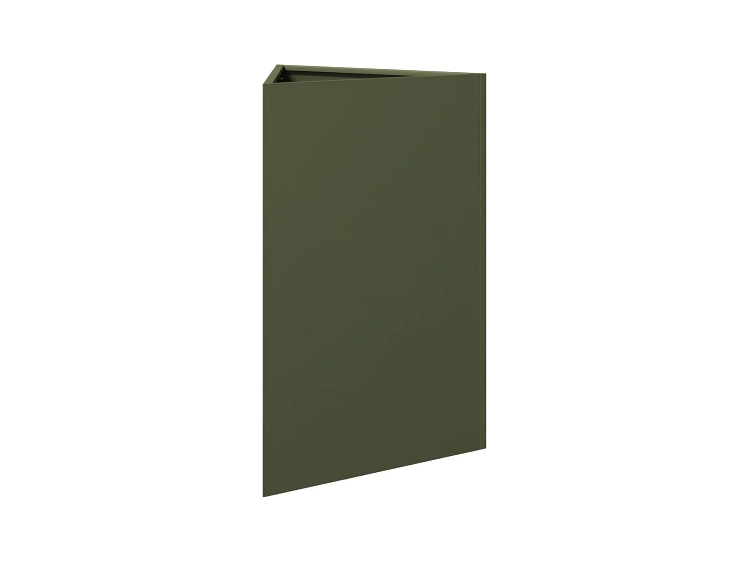 Vaso per fioriera aiuola rialzata piante fiori giardino terrazze set di 2 triangolari oliva 50 x 43 x 75 cm verde acciaio 02_0039091