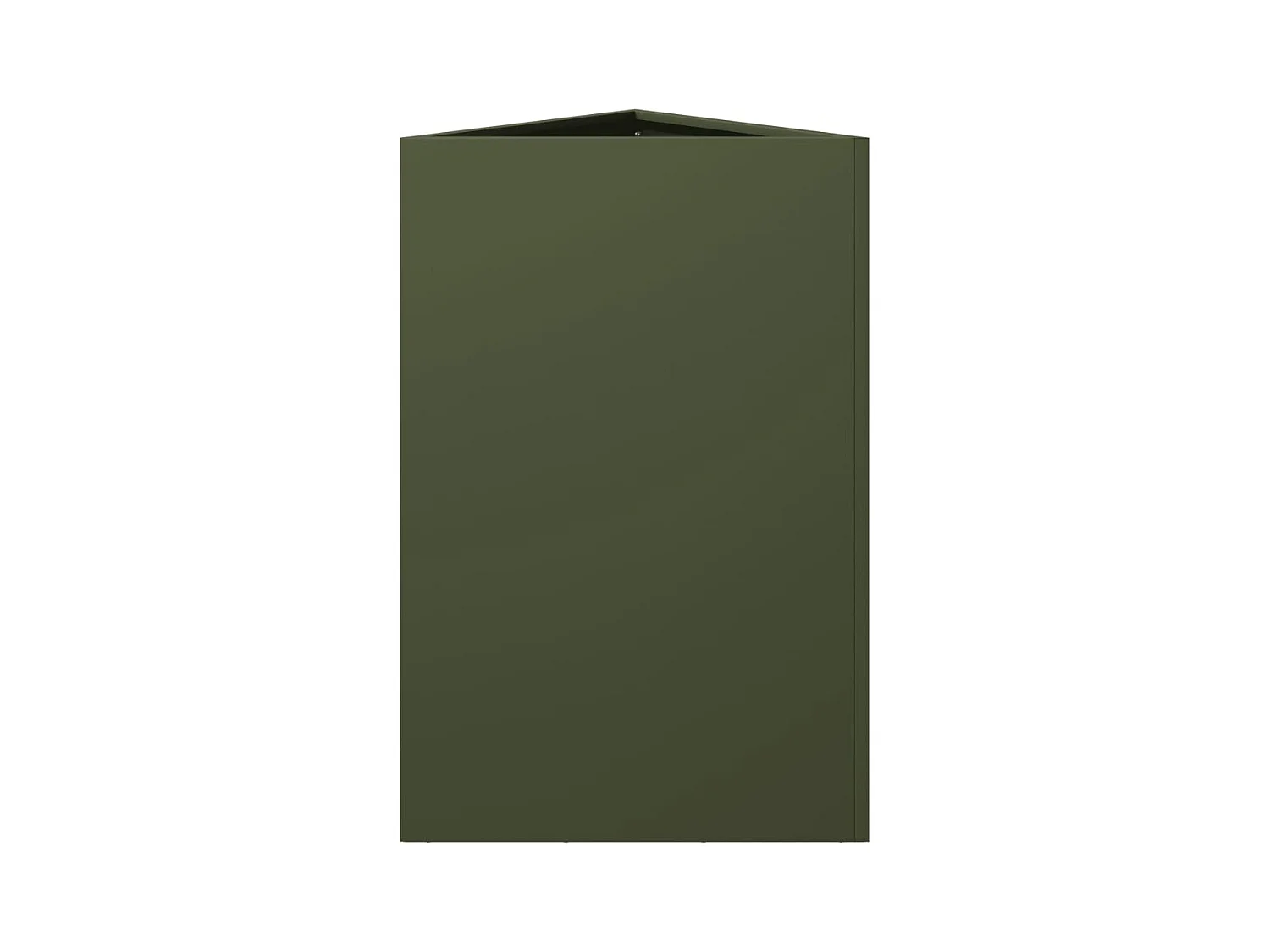 Vaso per fioriera aiuola rialzata piante fiori giardino terrazze set di 2 triangolari oliva 50 x 43 x 75 cm verde acciaio 02_0039091