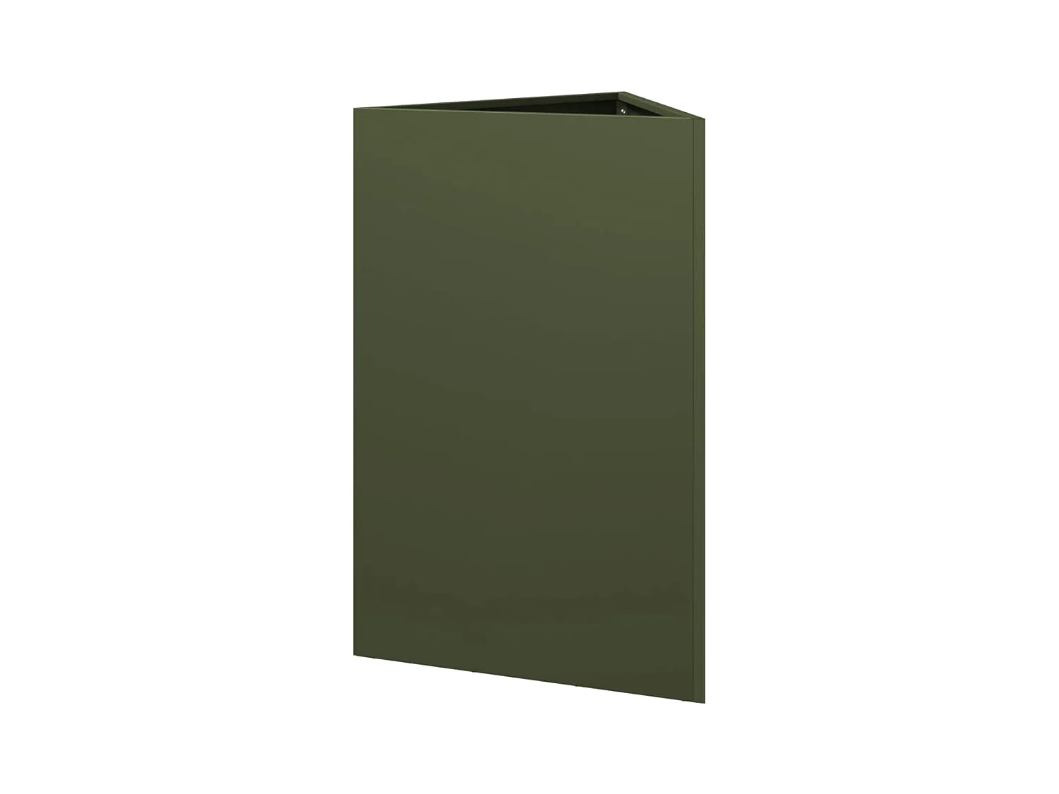 Vaso per fioriera aiuola rialzata piante fiori giardino terrazze set di 2 triangolari oliva 50 x 43 x 75 cm verde acciaio 02_0039091