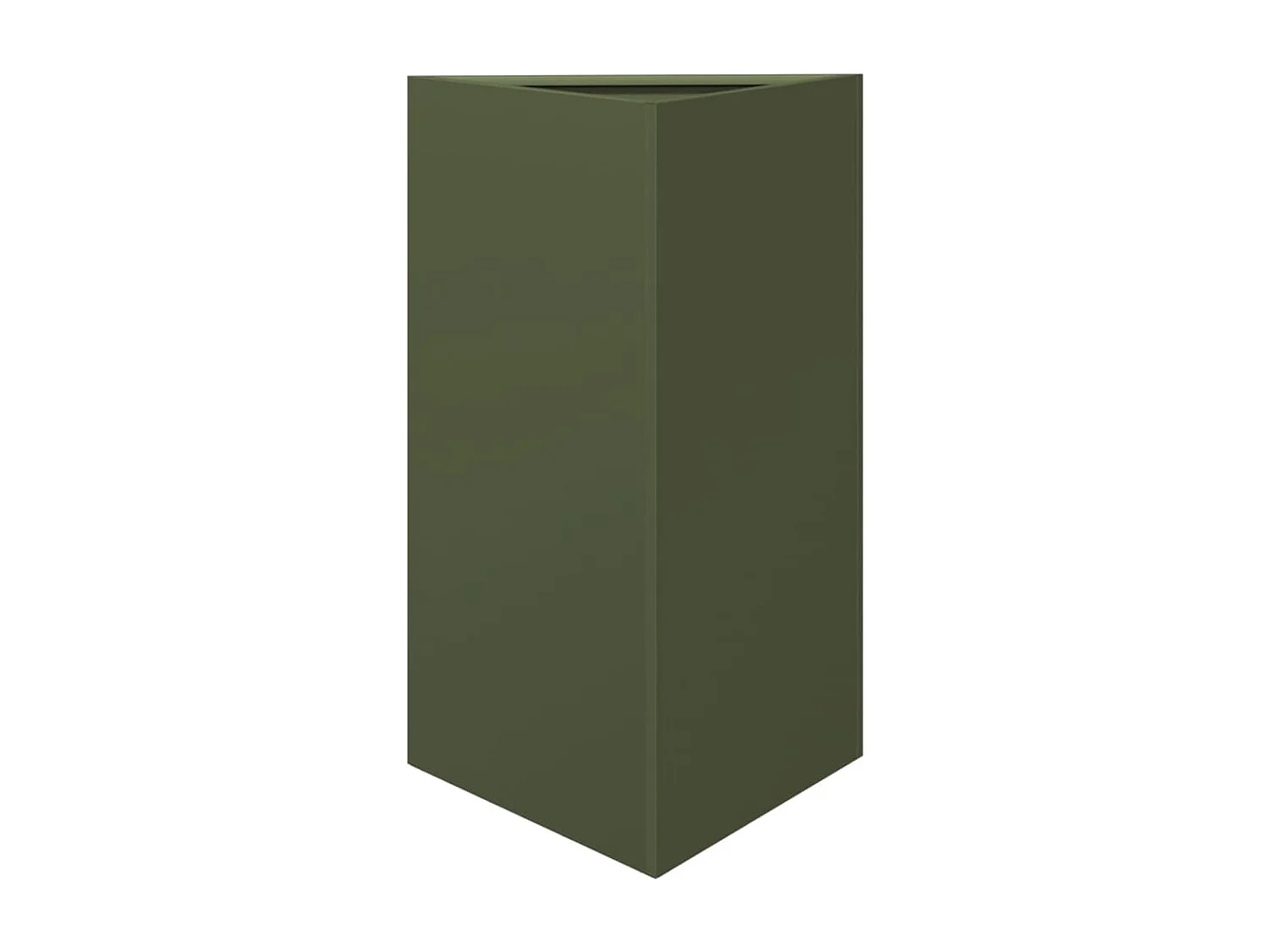 Vaso per fioriera aiuola rialzata piante fiori giardino terrazze set di 2 triangolari oliva 50 x 43 x 75 cm verde acciaio 02_0039091