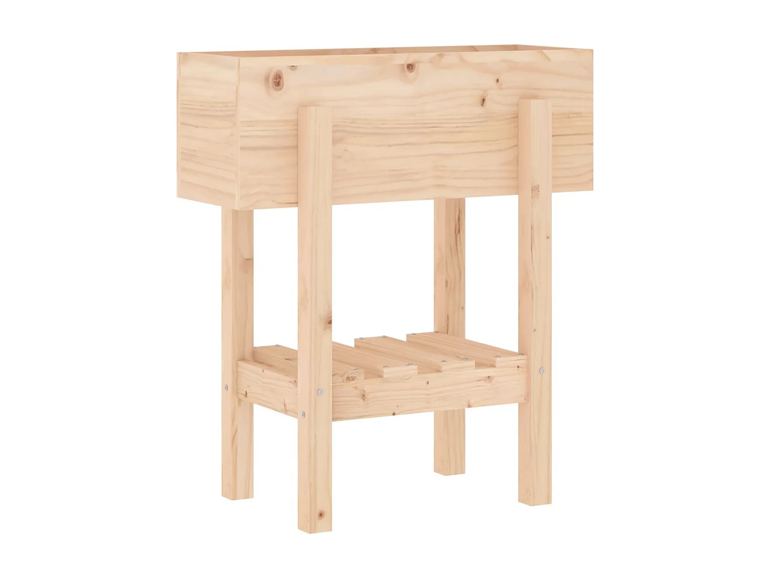 Macetero bancal elevado plantas flores terraza jardín 62 x 30 x 69 cm madera maciza de pino marrón 02_0037746