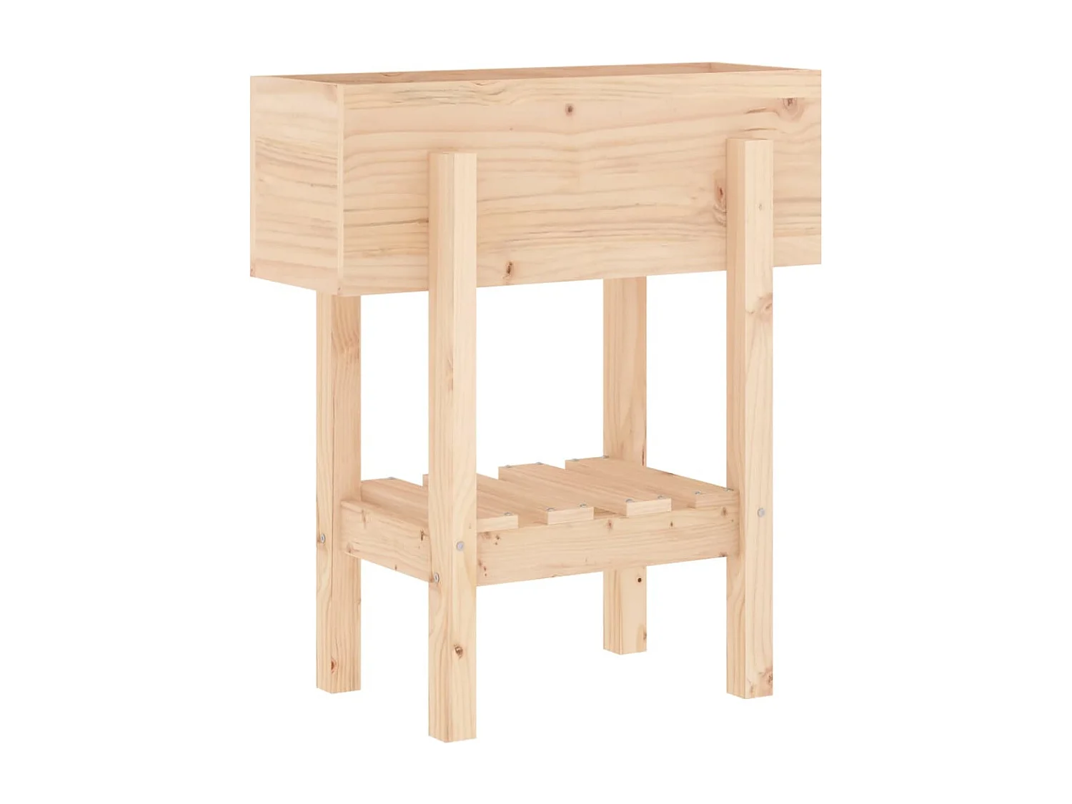 Macetero bancal elevado plantas flores terraza jardín 62 x 30 x 69 cm madera maciza de pino marrón 02_0037746