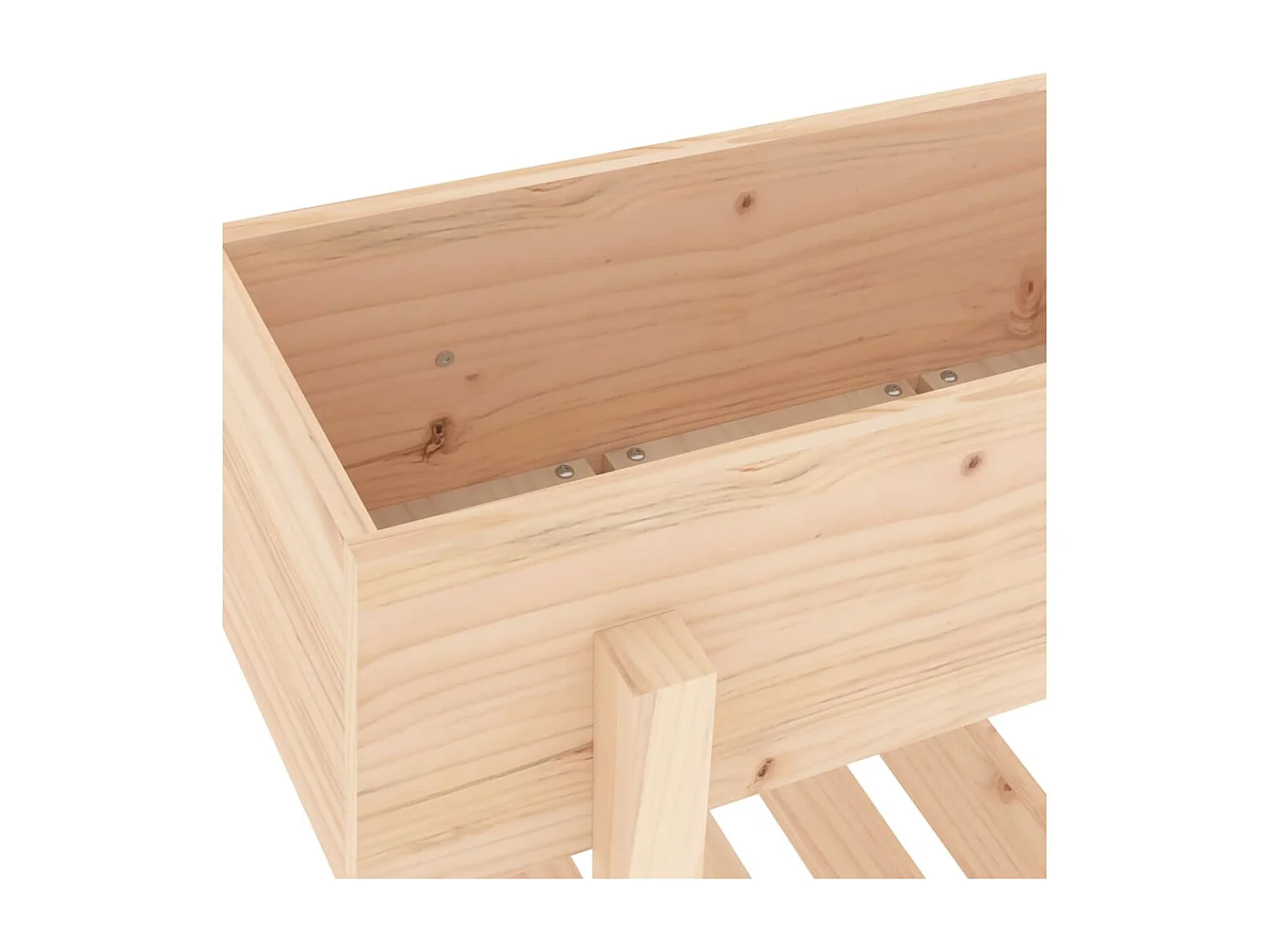 Macetero bancal elevado plantas flores terraza jardín 62 x 30 x 69 cm madera maciza de pino marrón 02_0037746