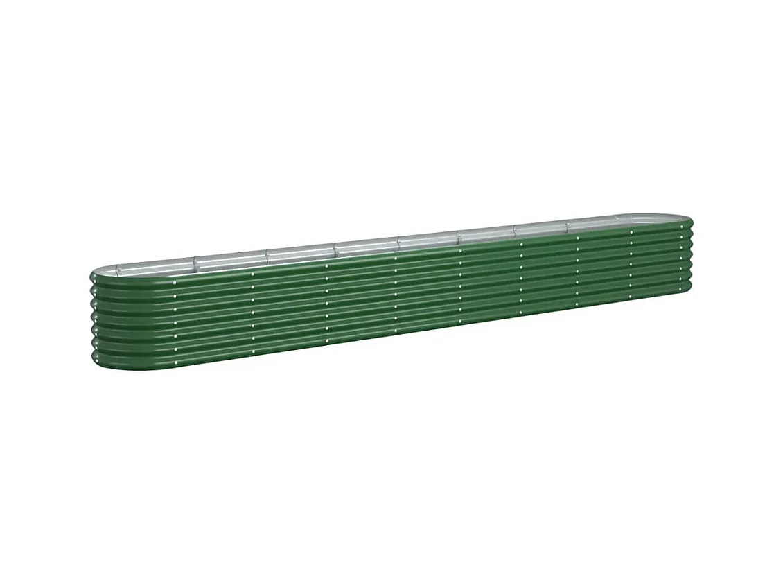Bandeja para plantador canteiro elevado plantas flores terraço jardim jardim aço revestido a pó 332 x 40 x 36 cm verde 02_0039635