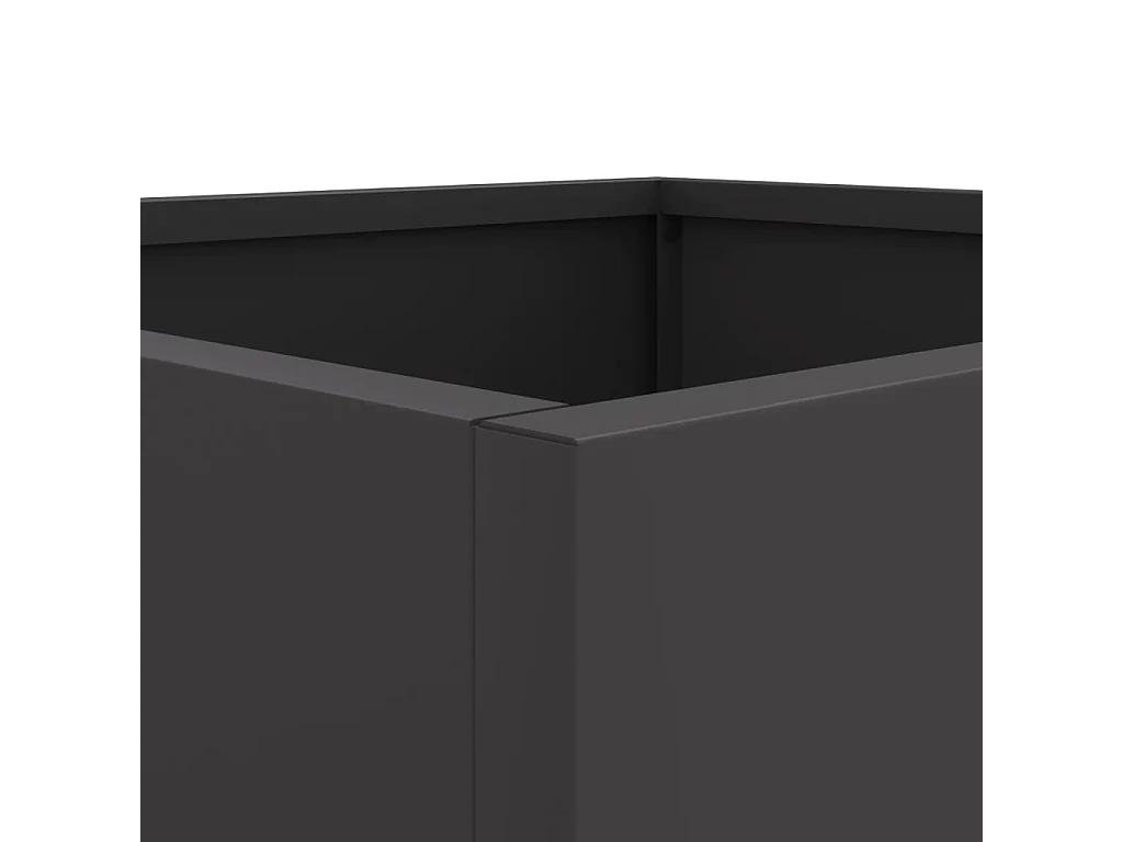Canteiro elevado para plantas flores terraço jardim 49 x 47 x 46 cm aço preto 02_0037622