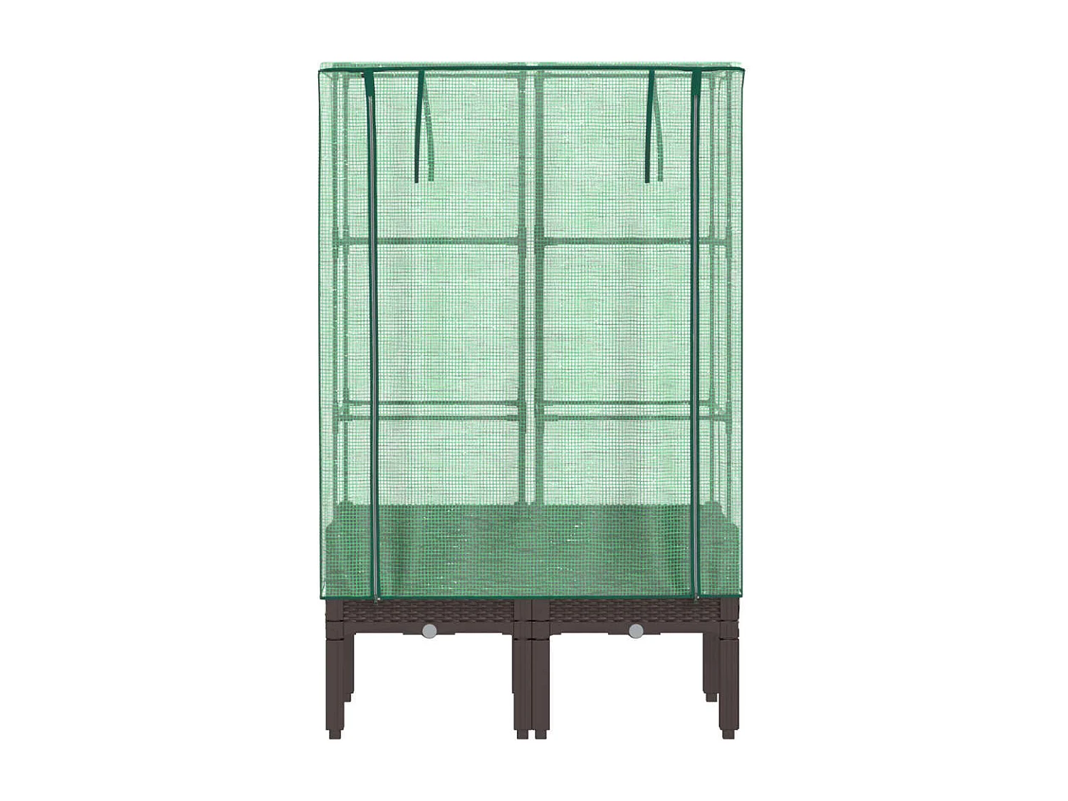 Vaso per fioriera rialzata per piante fiori terrazza da giardino rialzata con rivestimento in simil rattan 80 x 40 x 140 cm Marrone 02_0038794