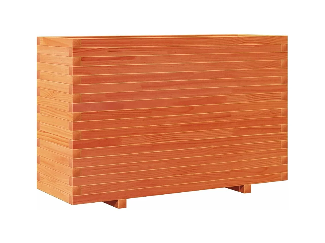 Macetero bancal elevado plantas flores terraza jardín cera 110 x 40 x 72 cm madera maciza de pino marrón 02_0038436