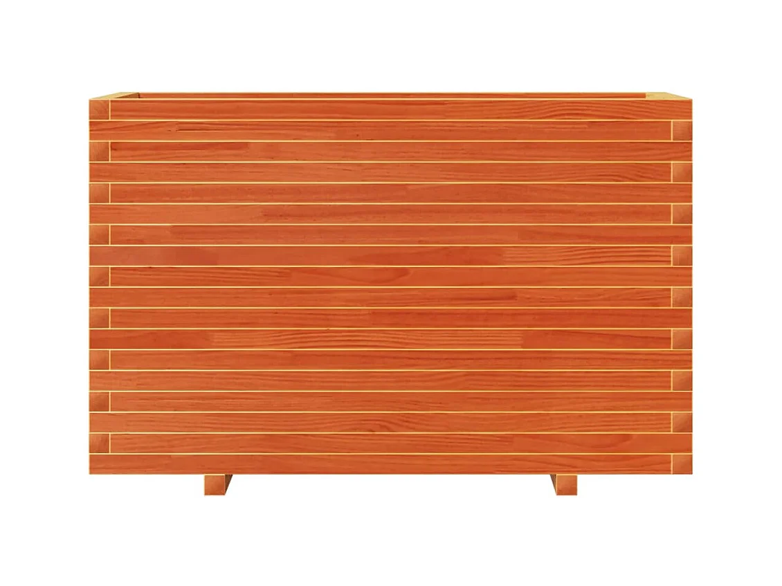 Macetero bancal elevado plantas flores terraza jardín cera 110 x 40 x 72 cm madera maciza de pino marrón 02_0038436