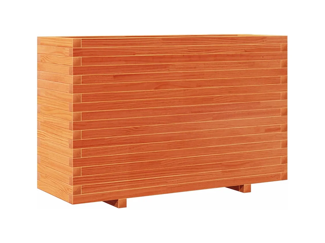 Macetero bancal elevado plantas flores terraza jardín cera 110 x 40 x 72 cm madera maciza de pino marrón 02_0038436