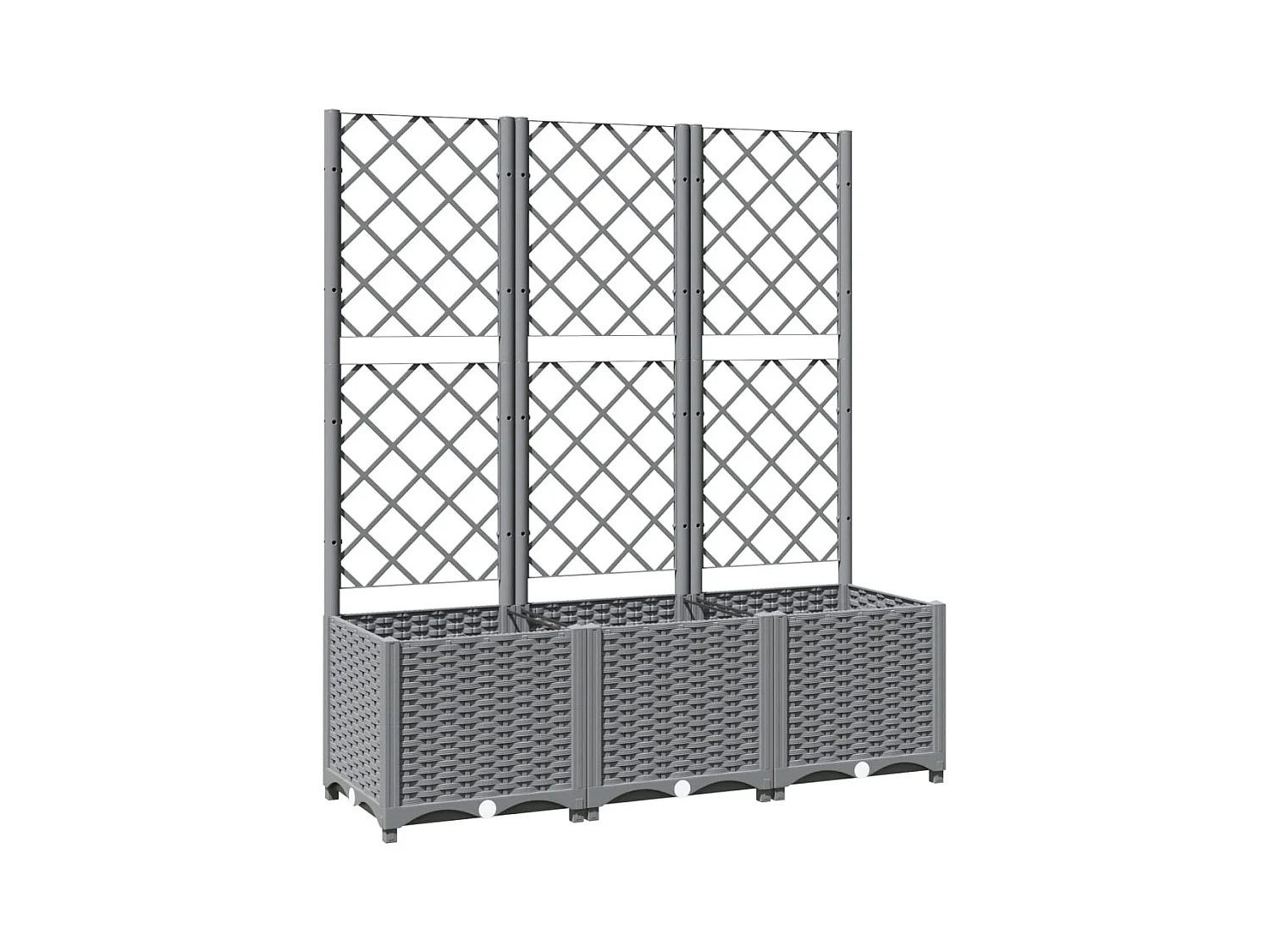 Jardinière bac lit surélevé grise 120 x 40 x 136 cm 02_0038343