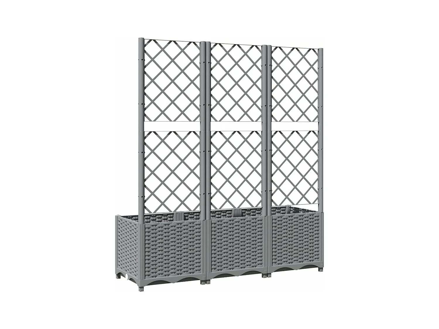 Jardinière bac lit surélevé grise 120 x 40 x 136 cm 02_0038343