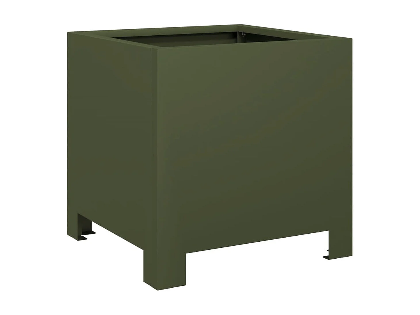 Vaso per fioriera aiuola rialzata piante fiori giardino terrazze set da 2 oliva 30 x 30 x 30 cm verde acciaio 02_0039079