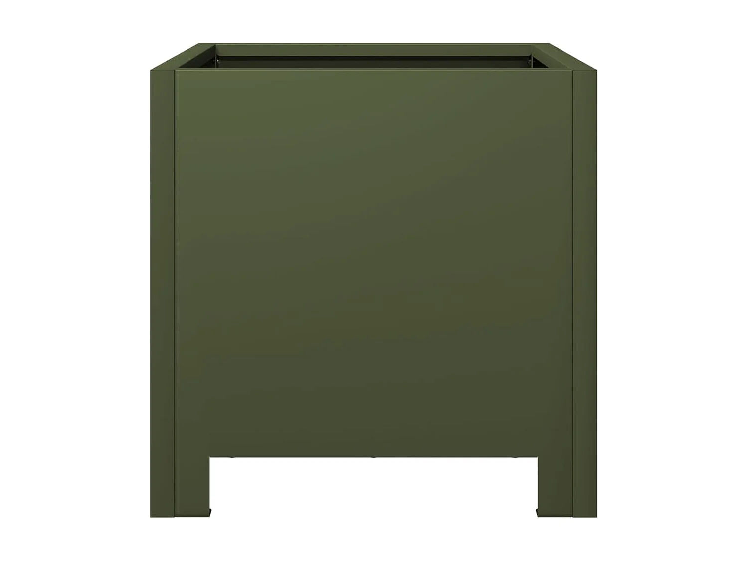 Vaso per fioriera aiuola rialzata piante fiori giardino terrazze set da 2 oliva 30 x 30 x 30 cm verde acciaio 02_0039079