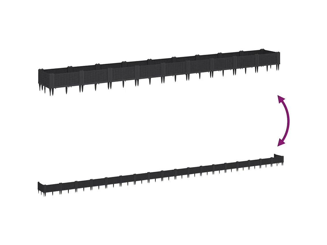 Jardinière bac lit surélevé noire 362 x 5 x 42 cm 02_0038192