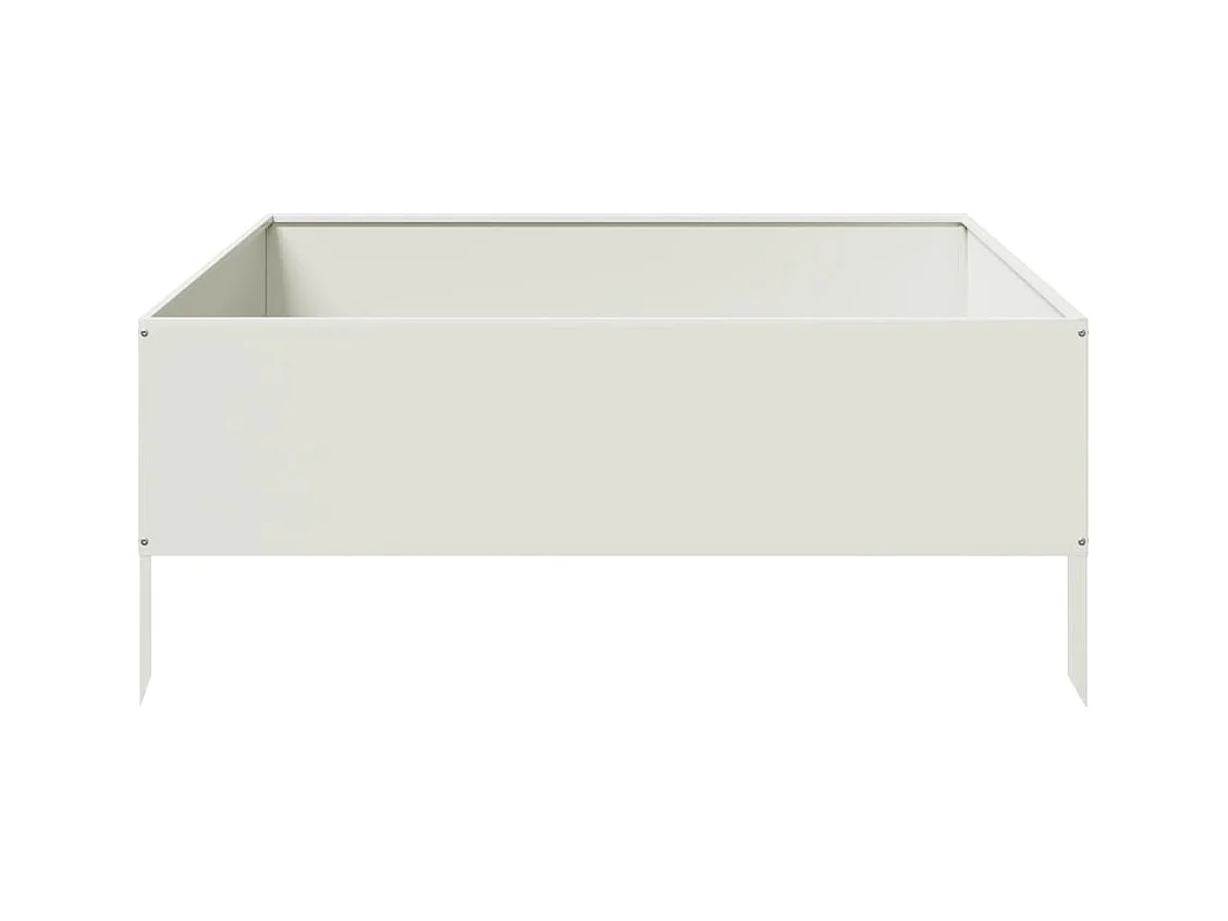 Jardinière bac lit surélevé blanche 100 x 100 x 25 cm 02_0039265