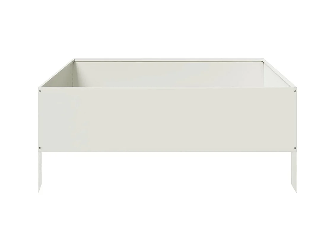Jardinière bac lit surélevé blanche 100 x 100 x 25 cm 02_0039265