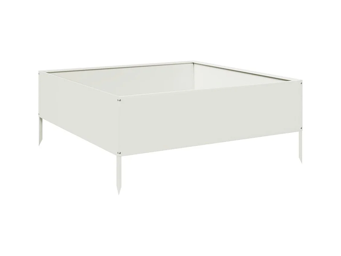 Jardinière bac lit surélevé blanche 100 x 100 x 25 cm 02_0039265