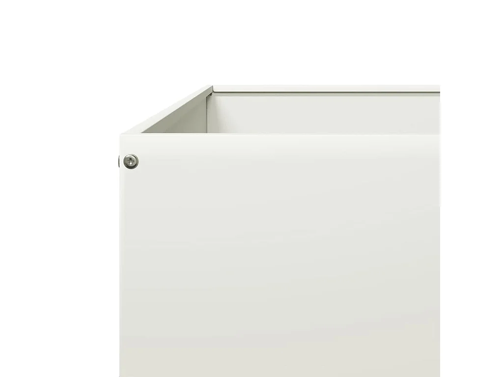 Macetero bancal elevado plantas flores terraza jardín jardín 100 x 100 x 25 cm acero blanco 02_0039265