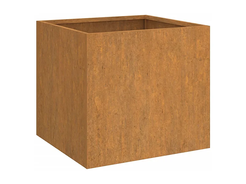 Bandeja para plantador de plantas com canteiro elevado flores terraço jardim 32 x 30 x 29 cm aço corten marrom 02_0037508