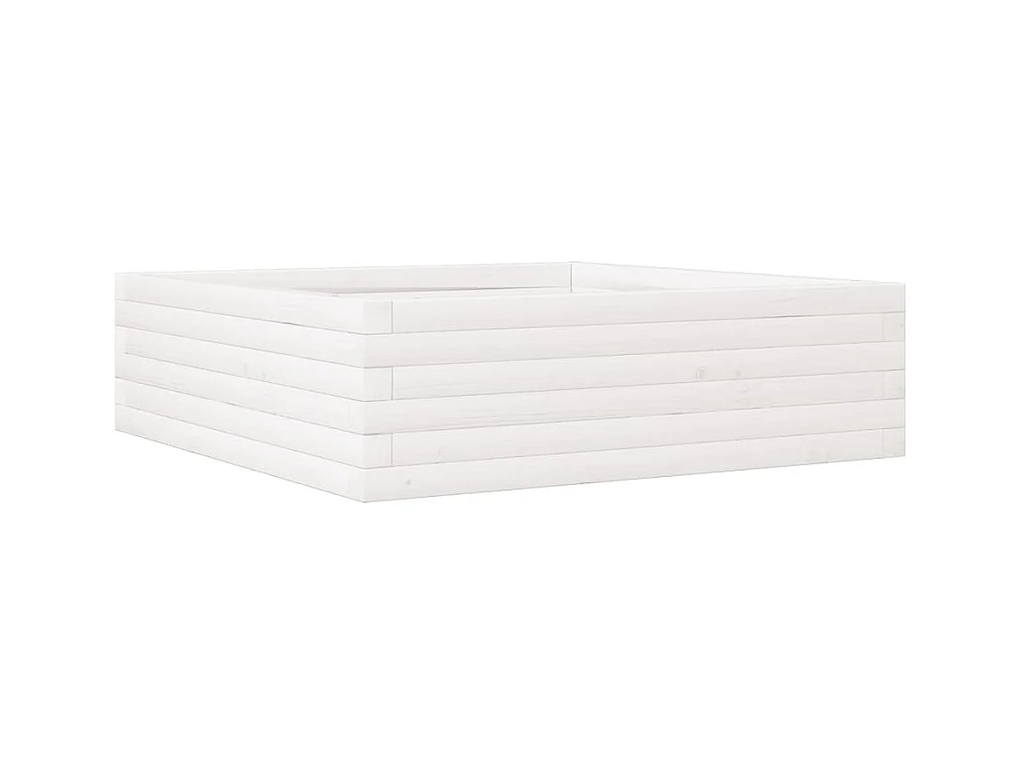 Jardinière bac lit surélevé bois blanche 80 x 80 x 23 cm 02_0037889