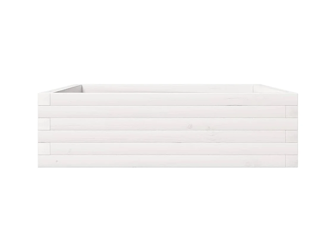Jardinière bac lit surélevé bois blanche 80 x 80 x 23 cm 02_0037889