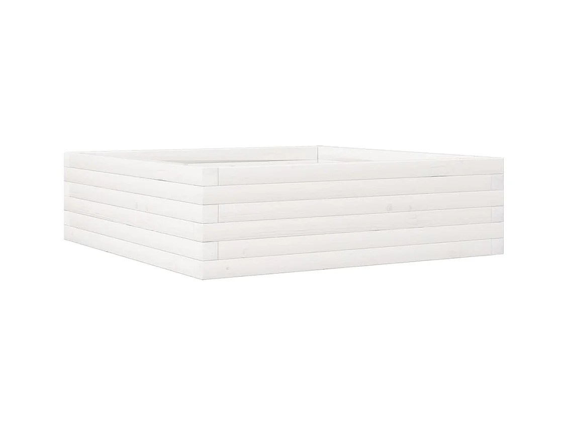 Jardinière bac lit surélevé bois blanche 80 x 80 x 23 cm 02_0037889