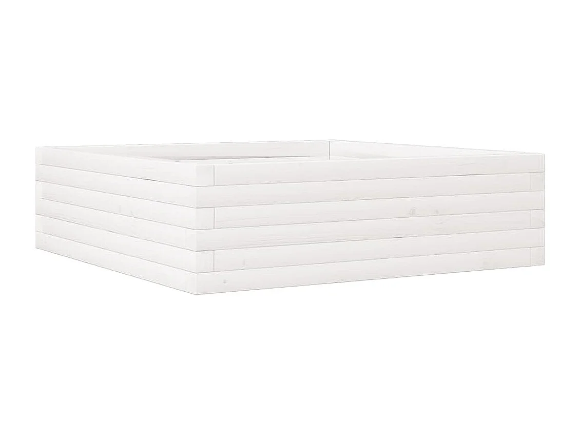 Macetero bancal elevado plantas flores terraza jardín 80 x 80 x 23 cm madera maciza de pino blanco 02_0037889