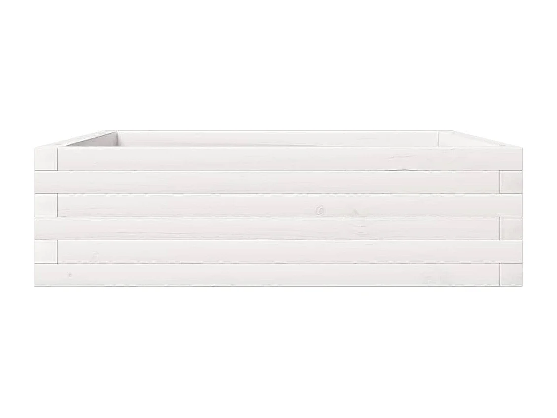 Macetero bancal elevado plantas flores terraza jardín 80 x 80 x 23 cm madera maciza de pino blanco 02_0037889