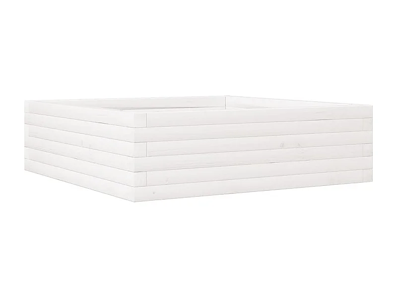 Macetero bancal elevado plantas flores terraza jardín 80 x 80 x 23 cm madera maciza de pino blanco 02_0037889