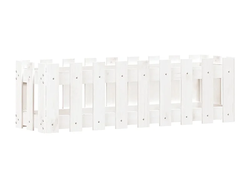 Vassoio per fioriera aiuola rialzata piante fiori terrazza giardino recinzione giardino design 100 x 30 x 30 cm pino massiccio bianco 02_0039785