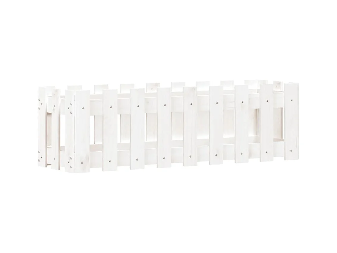 Jardinière bac lit surélevé blanche 100 x 30 x 30 cm 02_0039785