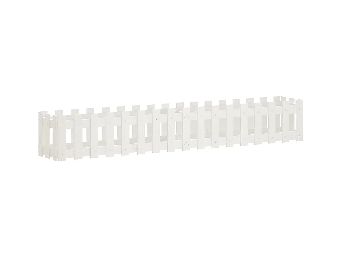 Vassoio per fioriera aiuola rialzata piante fiori terrazza giardino recinzione giardino design 200 x 30 x 30 cm pino massiccio bianco 02_0039803