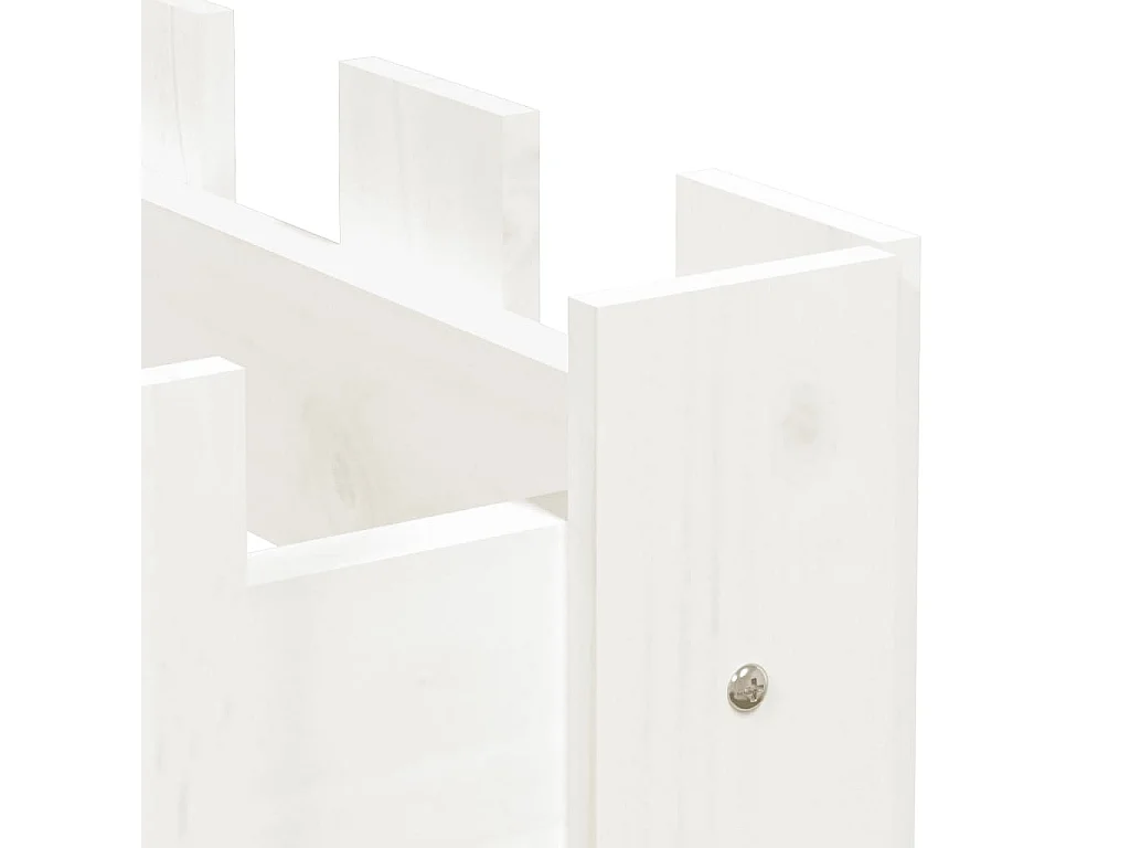 Macetero bancal elevado plantas flores terraza jardín valla de jardín diseño 200 x 30 x 30 cm pino macizo blanco 02_0039803