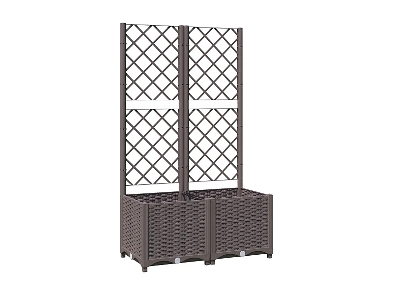 Bandeja para plantas canteiro elevado flores terraço jardim com treliça 80 x 40 x 136 cm PP marrom 02_0038307