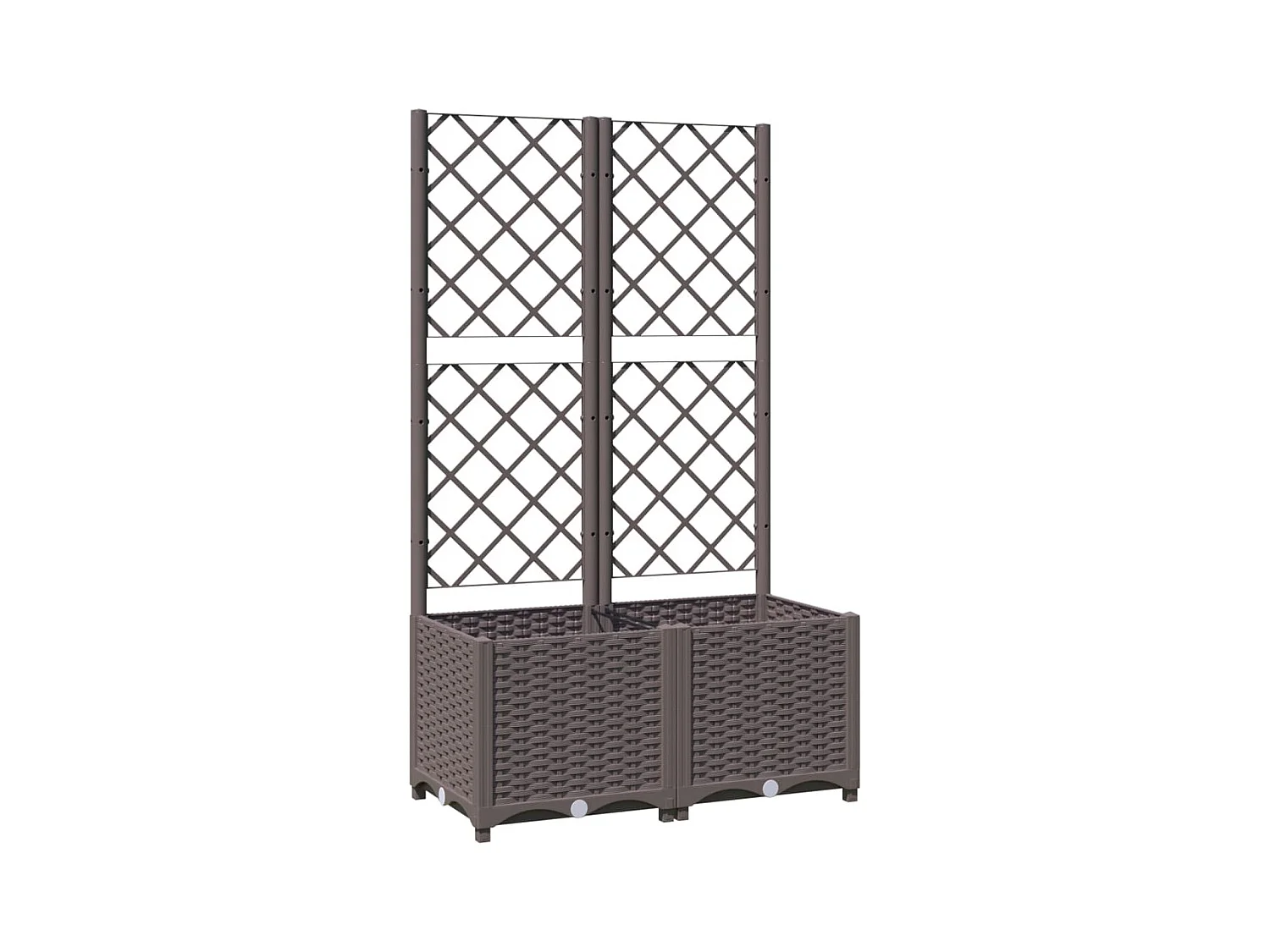 Bandeja para plantas canteiro elevado flores terraço jardim com treliça 80 x 40 x 136 cm PP marrom 02_0038307