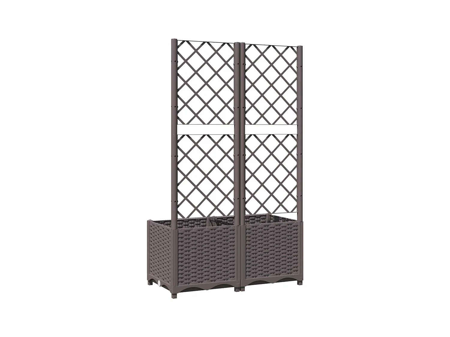 Bandeja para plantas canteiro elevado flores terraço jardim com treliça 80 x 40 x 136 cm PP marrom 02_0038307